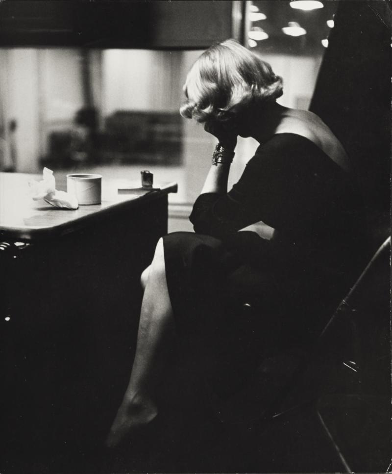 Marlene Dietrich at the recording studios of Columbia Records, who were releasing most of her songs she had performed for the troops during World War II. She was 51 years old and
